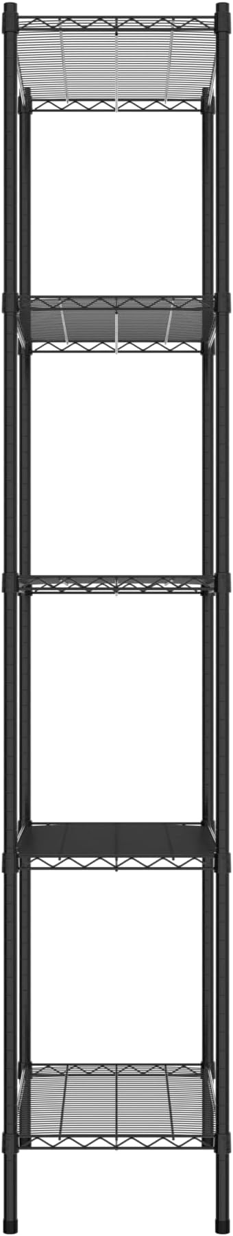 Commercial NSF Listed Black Epoxy Stationary Wire Shelving Kit 18" x 30" x 96", with 5 Shelves Perfect for Warehouse, Walk-in Refrigerator, Freezer, Grocery Store, Restaurant, Dishroom