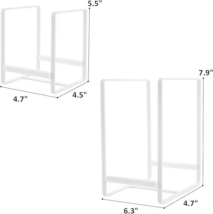 ZOOFOX 3 Pack Plate Holder Organizer, Upright Metal Dish Storage Stand, Dying Display Rack for Kitchen Cabinet, Counter and Cupboard (Small and Large, White)