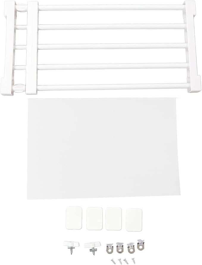 Closet Tension Shelf, Rod Expandable Storage Rack Adjustable Organizer Divider Separator Wardrobe Cupboard Hanging Shelves Pack No Slip Grip Cabinets Inside Capacity (50‑80cm /