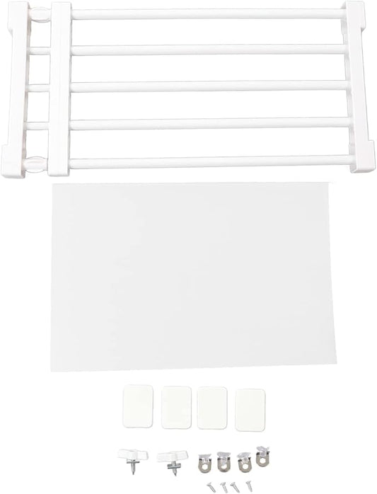 Closet Tension Shelf, Rod Expandable Storage Rack Adjustable Organizer Divider Separator Wardrobe Cupboard Hanging Shelves Pack No Slip Grip Cabinets Inside Capacity (50‑80cm /