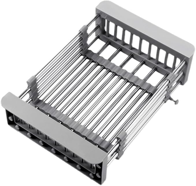 Dish Drying Rack, Kitchen Sink Colander, Expandable Colander, Stainless Steel Sink Strainer with Adjustable Boom, Suitable for Vegetables and Fruits
