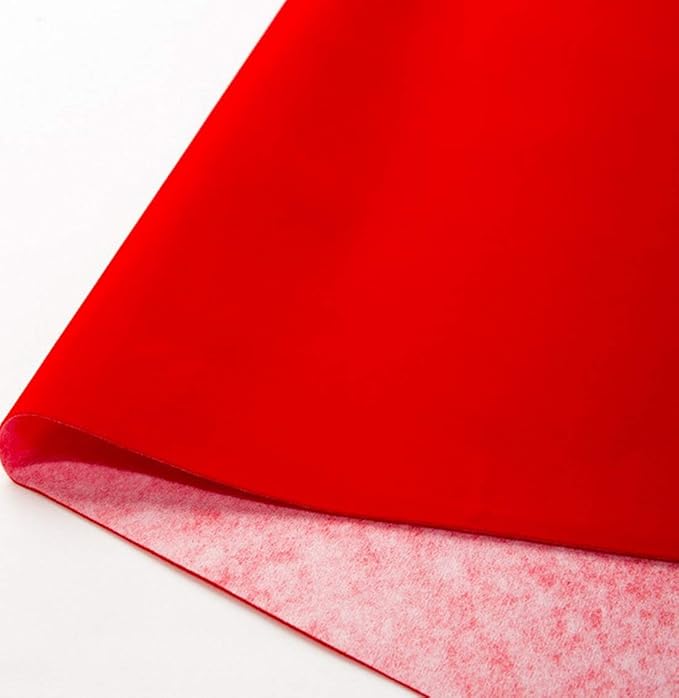 Self Adhesive Red Velvet Flocking Liner for Jewelry Drawer Art Crafts DIY Project Velvet Fabric Peel and Stick Drawer Velvet Liner 17.7" x 78.7"