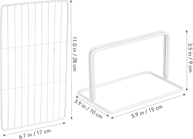 Kichvoe 2Pcs Adjustable Freezer Divider, Expandable Wire Shelf Organizer for Chest Freezer, Refrigerator, Supermarket - Width Can Be Extended to 32-34CM/height 29CM, White