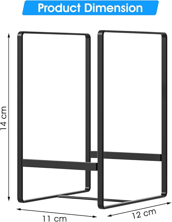 Vertical plate holders, plate organizer for cabinet, for small plates(Black) 1PCS
