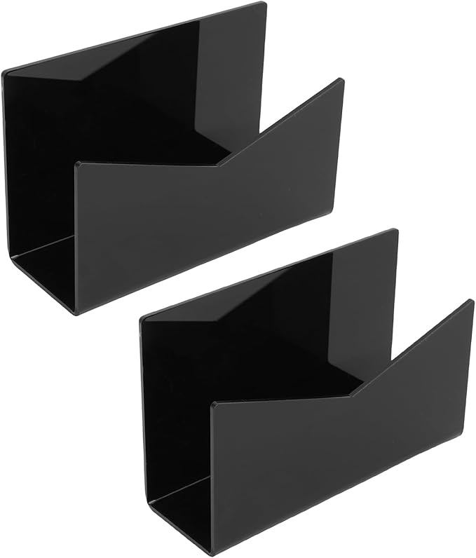 Sorandy 2 Pack Acrylic Mail Organizer, Mail Holder Stand, Vertical File Folder, Letter Sorter Desk Envelope Rack, for Home Office School Envelope Bill Filling Paper Document (Black)