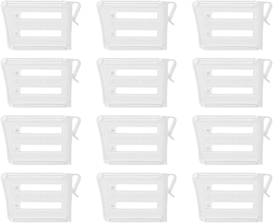ZYAMY 12PCS Adjustable Fridge Dividers Plastic Cabinet Expandable Organisers For Kitchen Office Drawer Storage Snap Fit Design