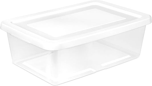 45-Pack 12-Quart Clear Plastic Storage Bins with Secure Snap Lids, Stackable Organizer Totes for Home and Office, White, Over 1 lb 42438015x45