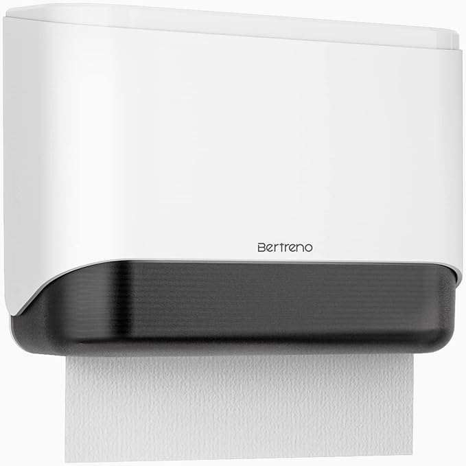 Commercial Paper Towel Dispenser Wall Mount Paper Towel Holder Large Capacity 200 Multifold/Trifold/C Fold Hand Towel Dispenser Bathroom Tissue Dispenser (White)