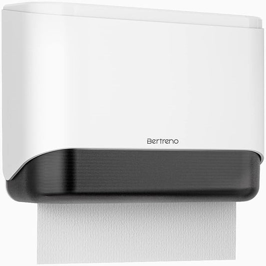 Commercial Paper Towel Dispenser Wall Mount Paper Towel Holder Large Capacity 200 Multifold/Trifold/C Fold Hand Towel Dispenser Bathroom Tissue Dispenser (White)