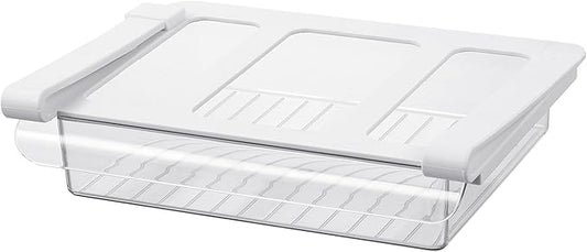 Bronkeeper Pull-Out Fridge Drawer Organizer - Under Shelf Storage Bins for Refrigerator Organization for Fruits Vegetables, Cheese & Deli (Flat & Narrow)