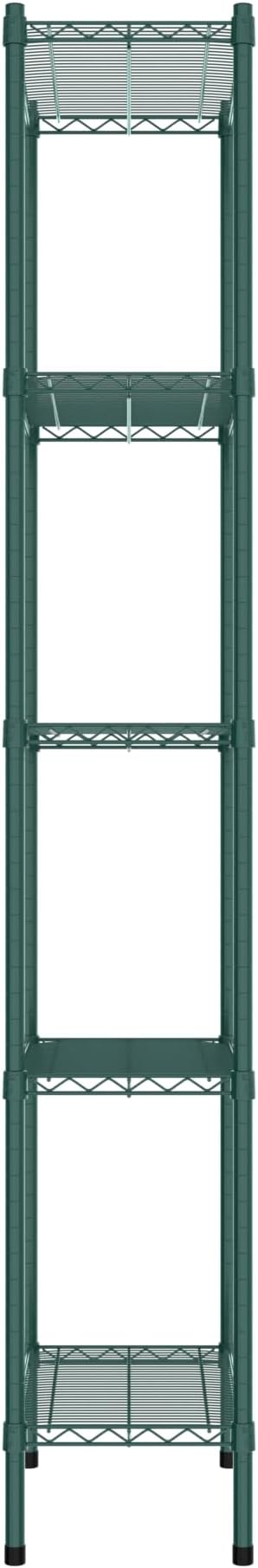 Commercial NSF Listed Green Epoxy Stationary Wire Shelving Kit 14" x 24" x 86", with 5 Shelves Perfect for Warehouse, Walk-in Refrigerator, Freezer, Grocery Store, Restaurant, Dishroom