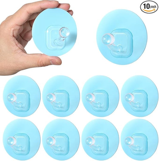 Uten Adhesive Hooks for Hanging 10 Pack, Heavy Duty Wall Hooks 11 lbs, Self Adhesive Waterproof Sticky Robe Towel Hooks for Home, Bathroom, Kitchen, Outdoor