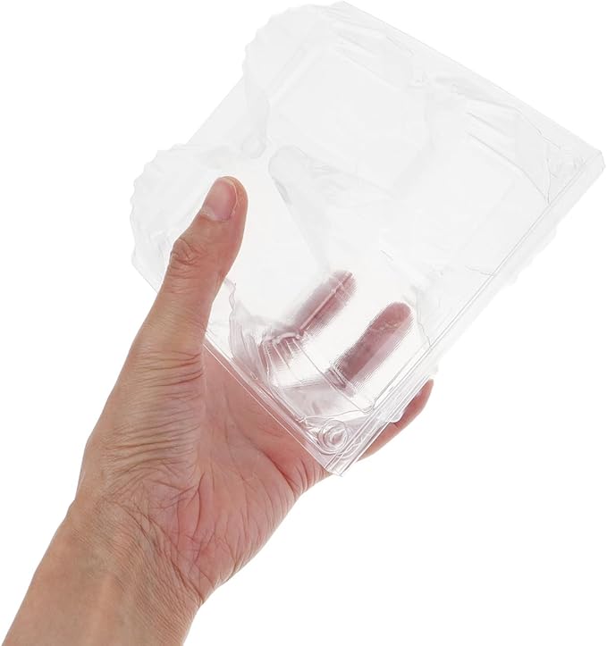 Clear Goose Egg Carton 2-Count Pvc Egg Packaging Box 5.7X5.7X3.74 Inches Lightweight Holder for Fridge Storage Transport and Display