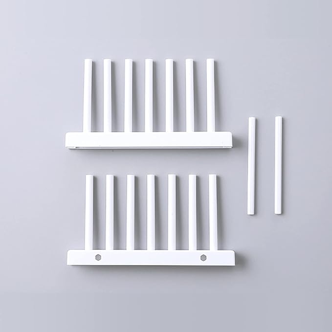 White Plate Organizer for Cabinet 4 Pack, Plstic Plate Rack Stand Keep Dry for Dish, Bowl, Bakeware, Serving Tray and More, Plate Holder for Cabinet Rack, Dish Organizer Rack for Cabinet