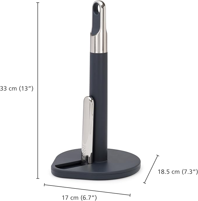 Joseph Joseph Hold Easy-Tear Paper Towel Kitchen Roll Holder, Weighted, Non-Slip Base, Fits up to 5.5" Diameter Rolls