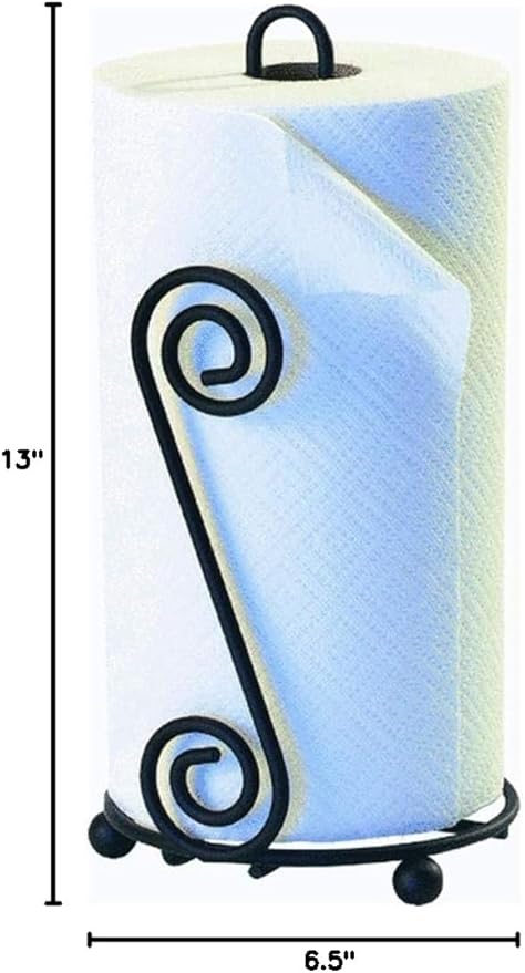 Spectrum Diversified Scroll Paper Towel Holder, Black