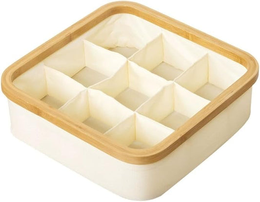 Drawer Organizer Storage Box Cotton Linen Fabric Container for Wardrobe Closet Organization Home Storage Solution Foldable Box for Clothes Underwear Pants(2)