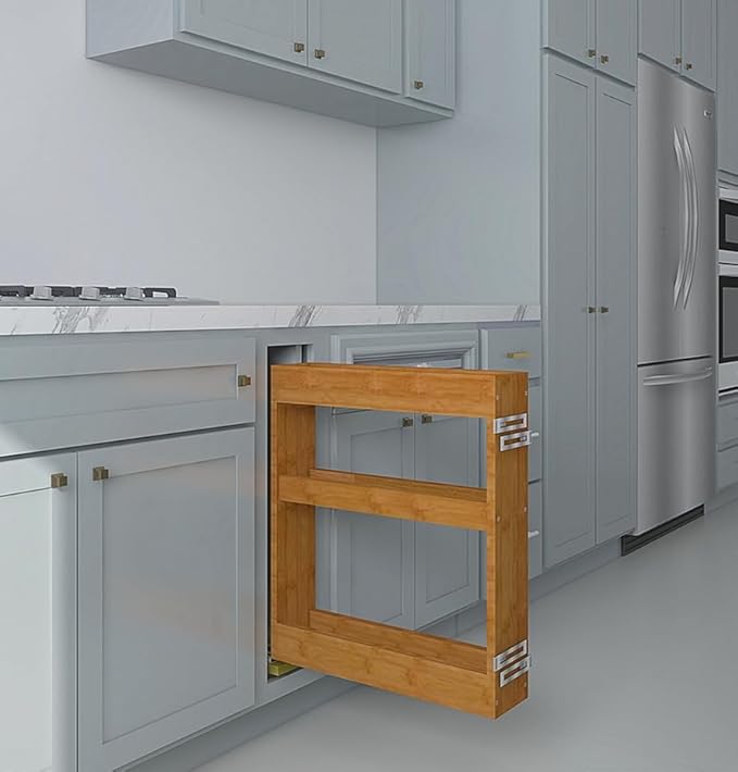 ELYSIAN New 5 inch Width Pull Out Kitchen Slim Storage Cabinet Spice Rack Home Organizer 2025