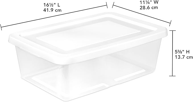 45-Pack 12-Quart Clear Plastic Storage Bins with Secure Snap Lids, Stackable Organizer Totes for Home and Office, White, Over 1 lb 42438015x45