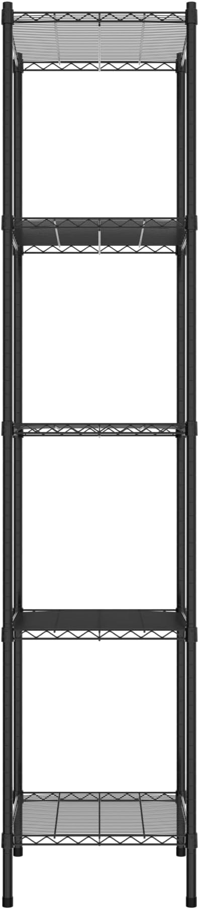 Commercial NSF Listed Black Epoxy Stationary Wire Shelving Kit 21" x 24" x 96", with 5 Shelves Perfect for Warehouse, Walk-in Refrigerator, Freezer, Grocery Store, Restaurant, Dishroom