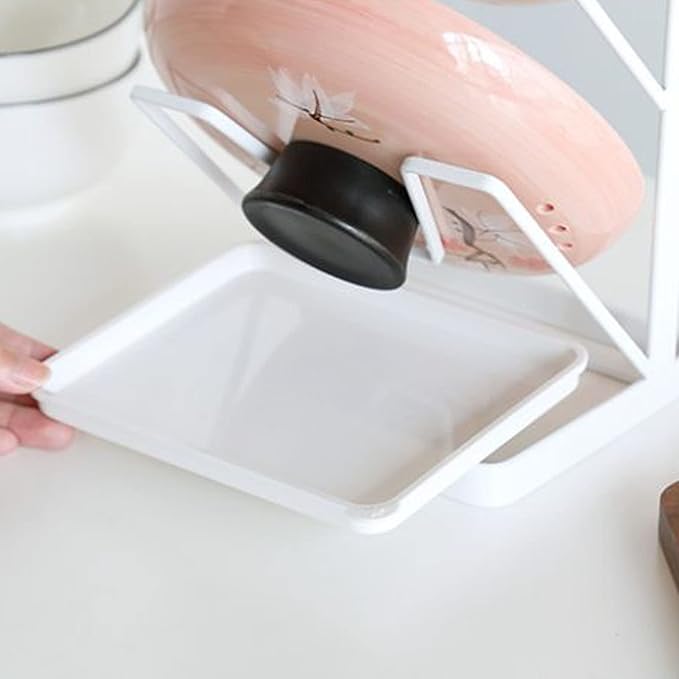 Pots and Pans Lid Organizer 3 Layer Pot Lid Holder Vertical Pot Cover Drainage Storage Rack Chopping Board Organizer for Kitchen