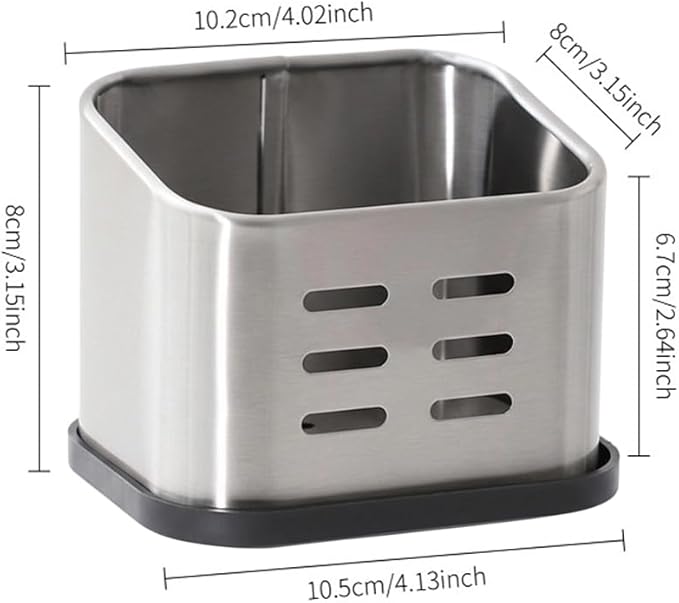 Sponge Holder for Kitchen Sink, Sink Caddy for Countertop Organizer, Stainless Steel Sponge Holder with Detachable Drip Tray for Kitchen Accessories