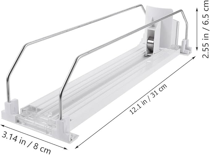 Drink Can Organizer Automatic Soda Can Pusher For Supermarket Shelf Display Adjustable White Plastic Drink Dispenser