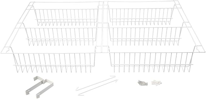 Miles Kimball Over The Door Kitchen Storage Organizer, White Vinyl-Coated Metal Wire - Measures 18 3/4" Wide x 52" High