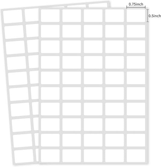 Yeachlaing Multi-Use Removable Labels, 1/2" x 3/4",1000 PCS Blank Labels Total,Water/Oil/Tear Resistant/Ink Won't Smudge No Residue