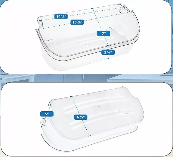 241808205 Door Bin - for Frigidaire Refrigerator Door shelves - Fridge door condiments beverages organizer - Refrigerator door Shelf replacement - Fridge plastic shelves Bin - W 15-3/8 in