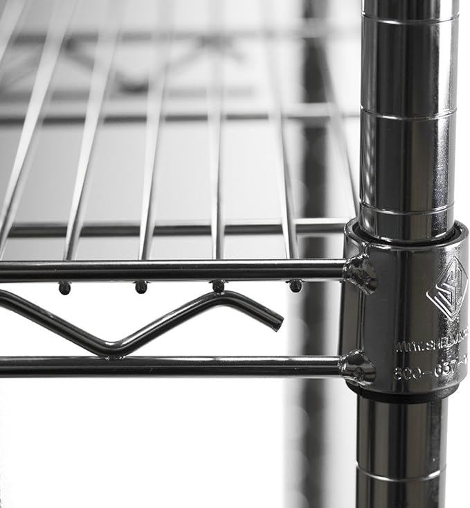 Shelving Inc. 12" d x 24" w Chrome Wire Shelving with 2 Tier Shelves, Weight Capacity 800lbs Per Shelf
