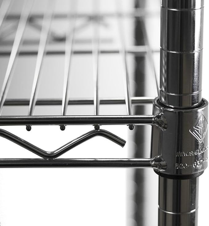 Shelving Inc. 8" d x 24" w Chrome Wire Shelving with 2 Tier Shelves, Weight Capacity 800lbs Per Shelf