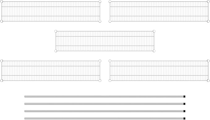 Commercial NSF Listed Chrome Stationary Wire Shelving Kit 12" x 54" x 86", with 5 Shelves Perfect for Warehouse, Walk-in Refrigerator, Freezer, Grocery Store, Restaurant, Dishroom