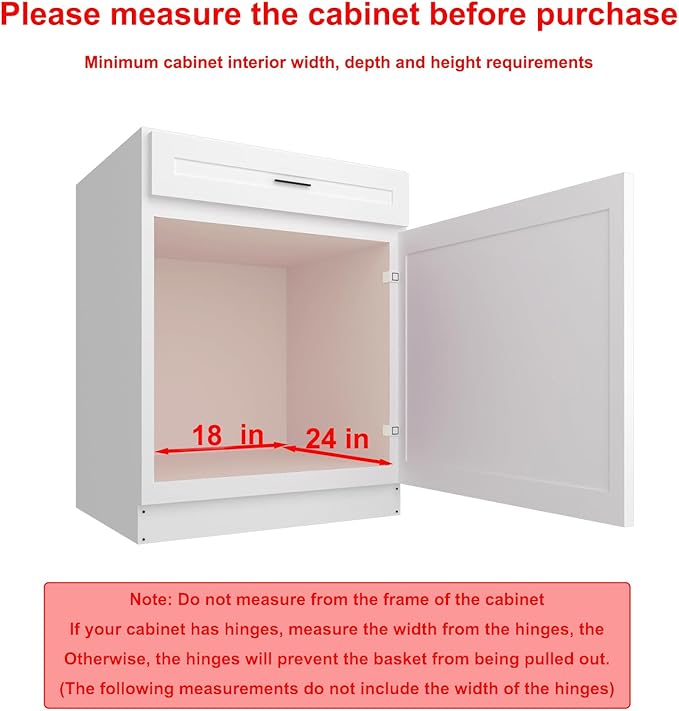 2 Tier Pull Out Cabinet Organizer, 17" W x 21" D Heavy-Duty Metal Sliding Drawer Shelf for Kitchen Cabinets, Chrome, Doesn't Include Door Fittings