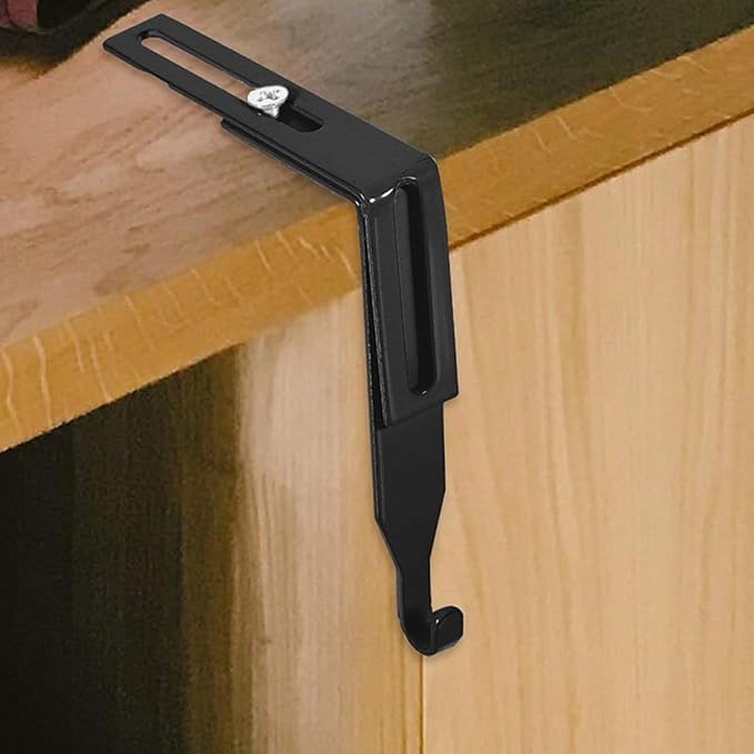 Garneck 2pcs Adjustable Metal Over Door Cabinet Hooks Heavy Duty Hanging Organizer for Bedrooms and Cupboards Wear-resistant Storage for Coats Bags Scarves