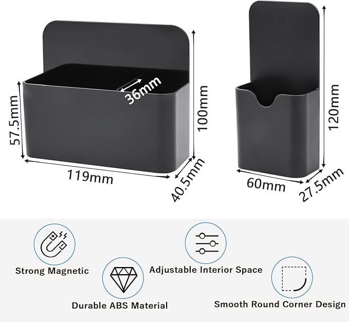4Pack Magnetic marker holder for fridge, Dry Erase Marker Holder Magnetic,Magnetic Marker Holder for Whiteboard,Magnetic Marker Pen Pencil Organizer for Whiteboards, Refrigerator(Black)