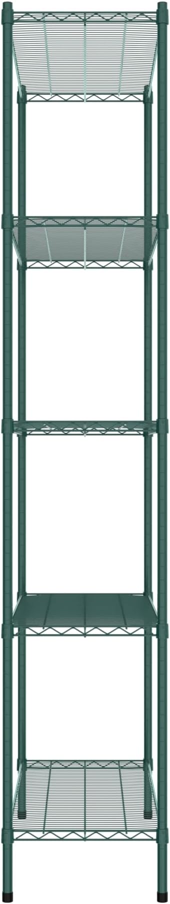 Commercial NSF Listed Green Epoxy Stationary Wire Shelving Kit 18" x 42" x 96", with 5 Shelves Perfect for Warehouse, Walk-in Refrigerator, Freezer, Grocery Store, Restaurant, Dishroom