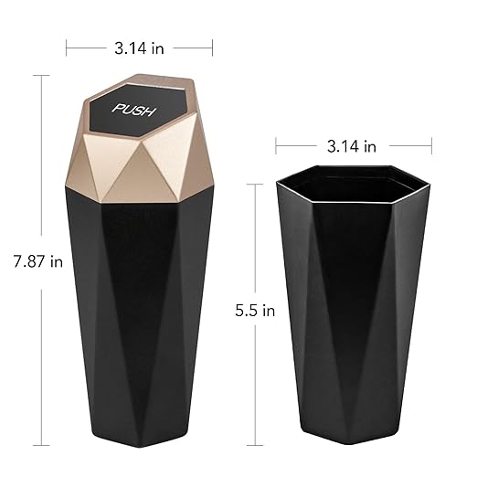 Car Trash Can with Lid - 1-Pack, Interior Accessories for Vehicles, Leakproof Garbage Can with 30 Detachable Trash Bags, Multipurpose Organizers and Storage Solutions for Home and Office