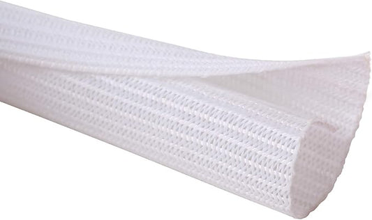 Alex Tech 10ft - 3/4 inch Cord Protector Wire Loom Tubing Cable Sleeve Split Sleeving for USB Cable Power Cord Audio Video Cable - Protect Cat from Chewing Cords - White