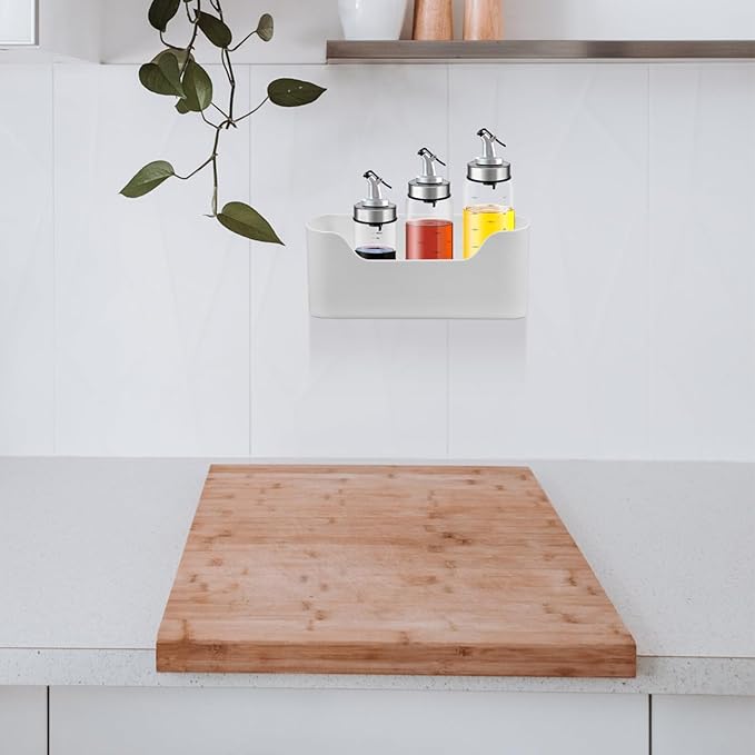 Cabinet Door Organizer Kitchen Storage Rack 2-Pack Adhesive Mounted Storage Sundries Organizer for Bathroom Bottles Spices Makeup 9.2X4.3X2.8 Inches