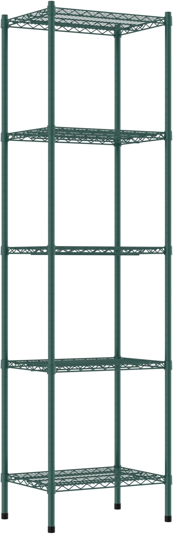 Commercial NSF Listed Green Epoxy Stationary Wire Shelving Kit 18" x 24" x 86", with 5 Shelves Perfect for Warehouse, Walk-in Refrigerator, Freezer, Grocery Store, Restaurant, Dishroom
