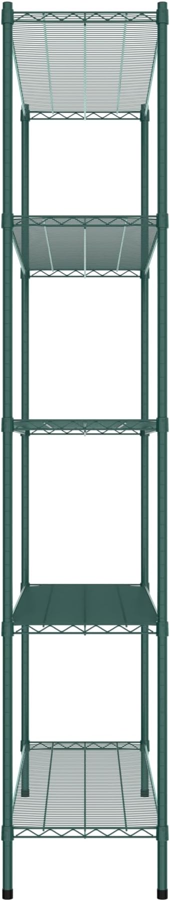 Commercial NSF Listed Green Epoxy Stationary Wire Shelving Kit 18" x 54" x 96", with 5 Shelves Perfect for Warehouse, Walk-in Refrigerator, Freezer, Grocery Store, Restaurant, Dishroom