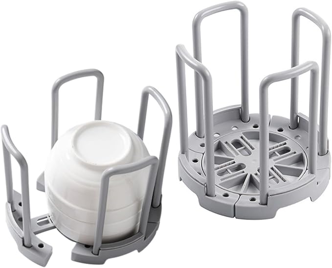 Collapsible Dish Drying Rack, 2PCS Plate Organizer for Cabinet Space Saver Bowl Organizer Small Plate Stand for Display, Kitchen Drawer, Countertop, Cabinet, Shelf, Cupboard