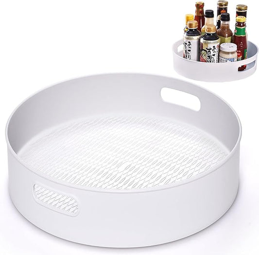 INVODA Small Lazy Turntable Organizer - 360° Rotating BPA-Free Plastic Storage Tray for Kitchen Pantry, Fridge, Bathroom Cabinet, Under Sink, Spice Rack (8.66x2.75 Inches)