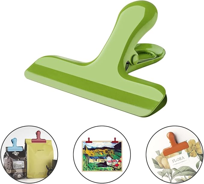 12 Pack Stainless Steel Chip Bag Clips - 4 Colors with DIY Christmas Stickers - Airtight Seal, Heavy Duty, 3 Inch, Perfect for Kitchen & Office Storage, No Sharp Edges, Fun & Functional