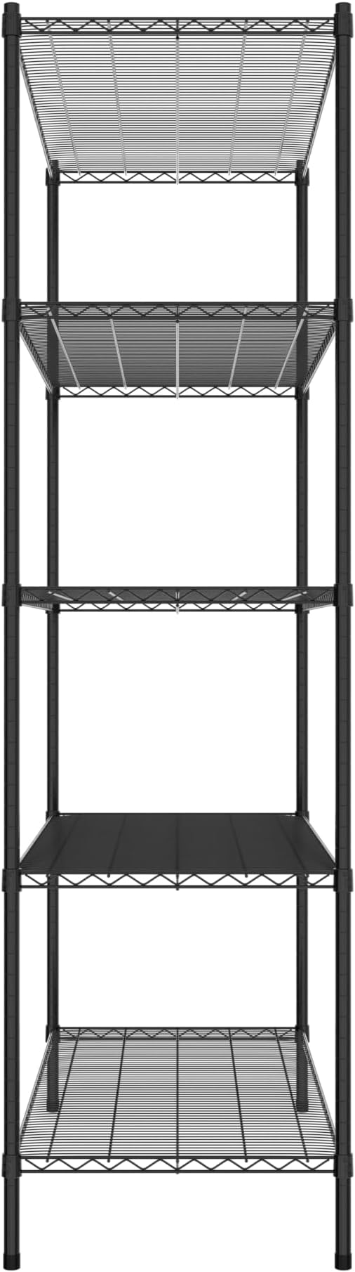 Commercial NSF Listed Black Epoxy Stationary Wire Shelving Kit 24" x 54" x 86", with 5 Shelves Perfect for Warehouse, Walk-in Refrigerator, Freezer, Grocery Store, Restaurant, Dishroom