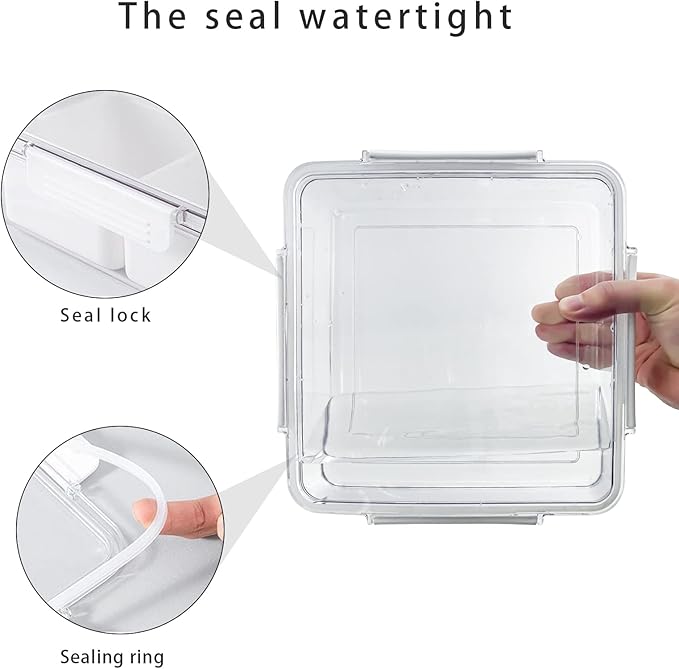 MANO 2pack Serving Trays for Party Divided Veggie Tray with Lid Sealed Sectioned Fruit Snack Serving box Vegetable Storage with 4 Compartments Snackle Box Charcuterie Container Fridge Organizer