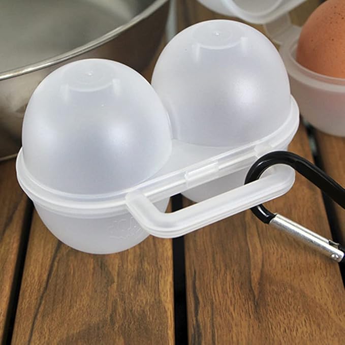 2pcs Eggs Carrier Case, Portable 2 Girds Egg Holder Container with D Buckle, Reusable Plastic Leakproof Shockproof Eggs Box Egg Tray for Kitchen Outdoor Camping Picnic Hiking