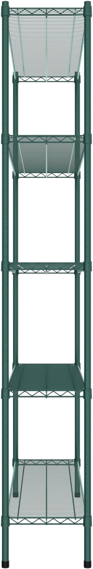 Commercial NSF Listed Green Epoxy Stationary Wire Shelving Kit 14" x 54" x 86", with 5 Shelves Perfect for Warehouse, Walk-in Refrigerator, Freezer, Grocery Store, Restaurant, Dishroom