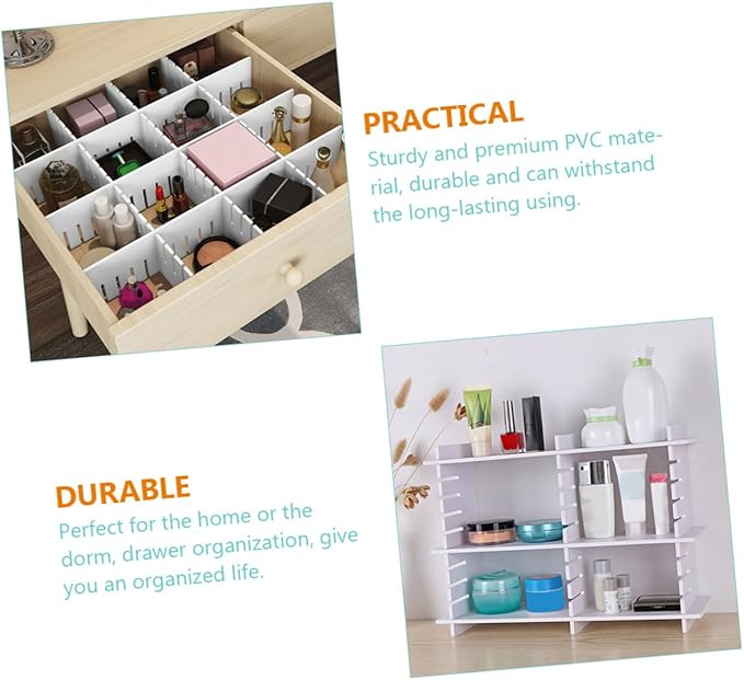 Sturdy Drawer Partition Boards 7 Pack Bamboo Material Home Dorm Organization Storage